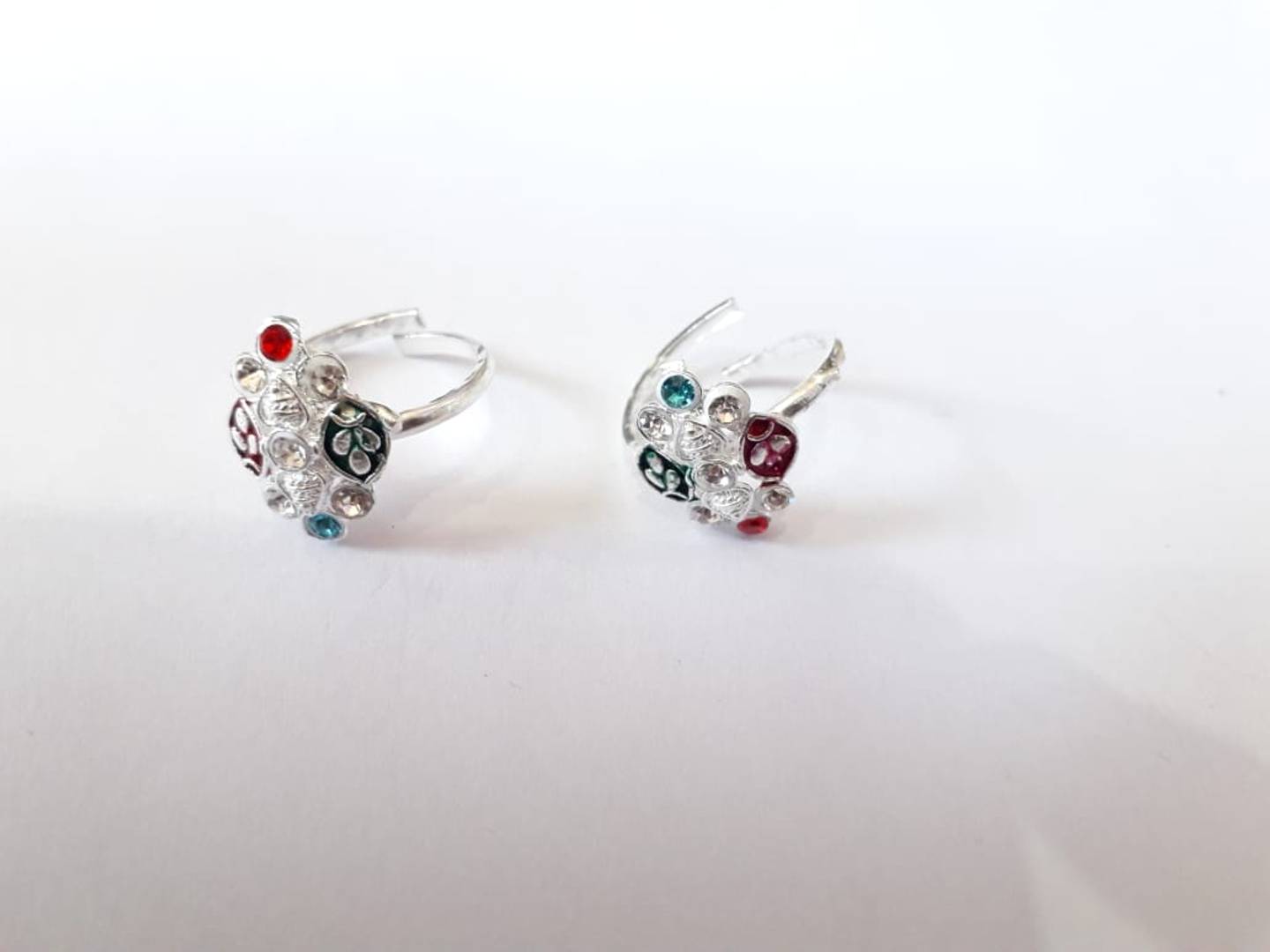 Multicoloured Brass Toe Ring